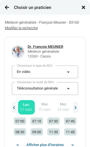 App patient consultation en ligne 1